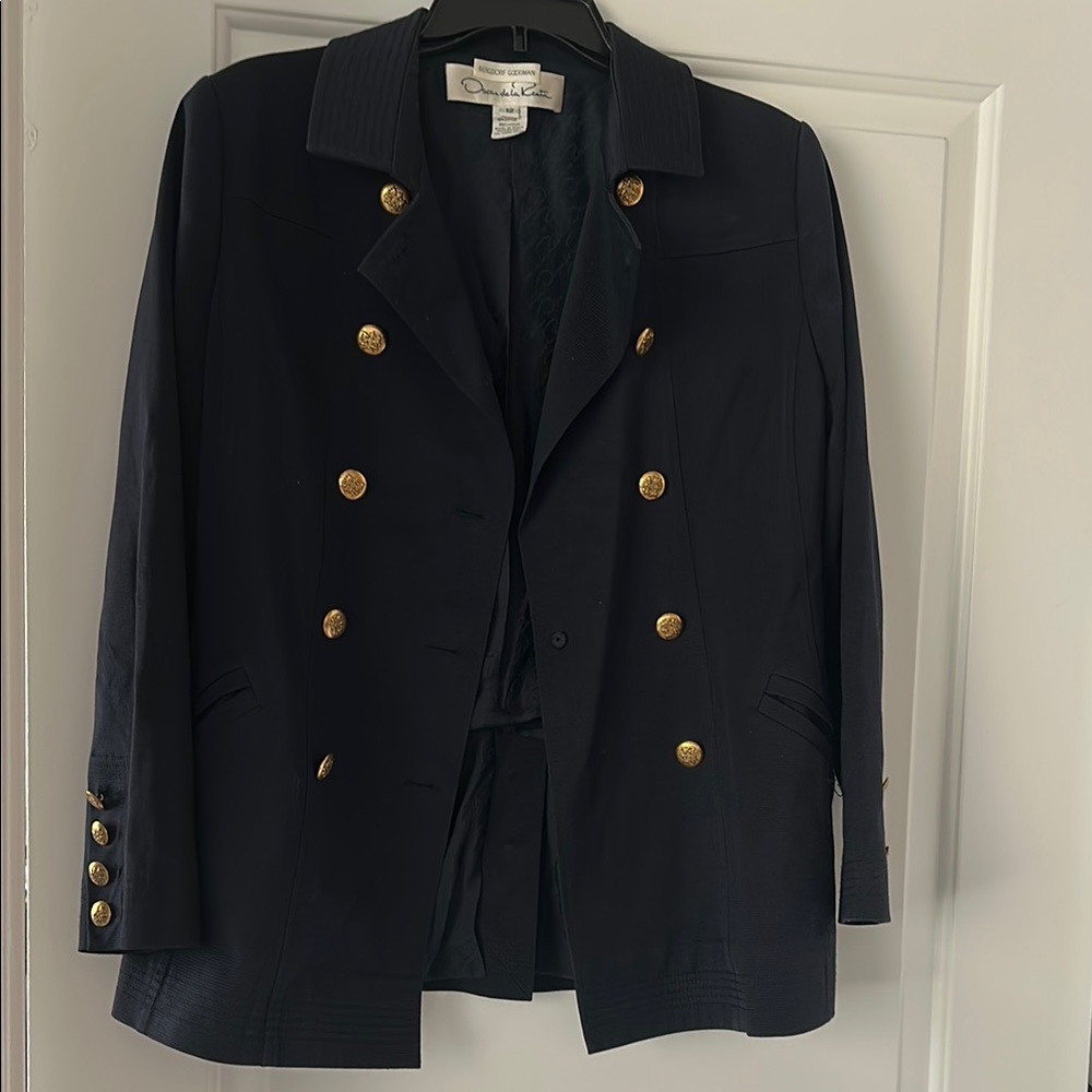 CHANEL Midnight Blazer with Gold Accents